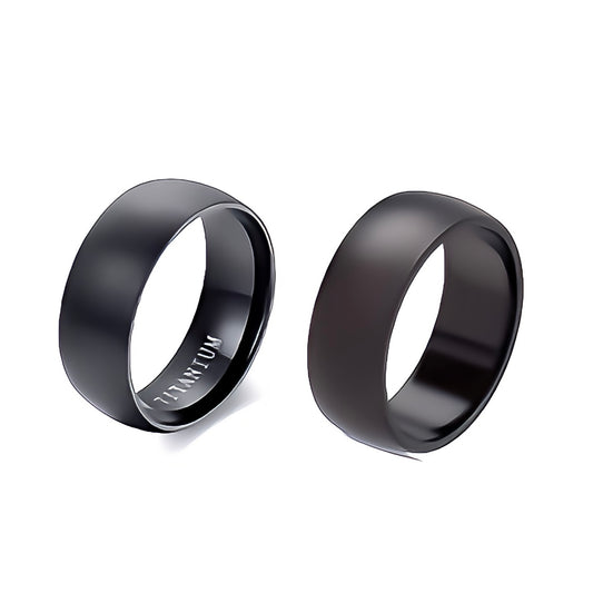 Men’s 2pcs Silicone & Titanium Ring Set