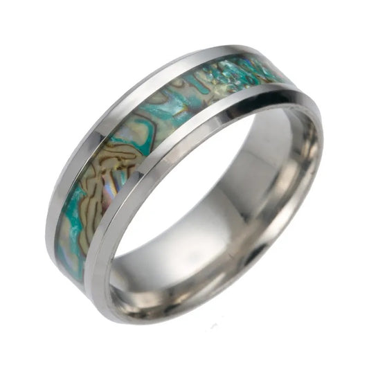 Men’s Titanium & Abalone Ring